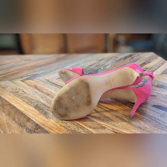 Ann Taylor Sandals sz 6 hot pink suede - Picture 5 of 5